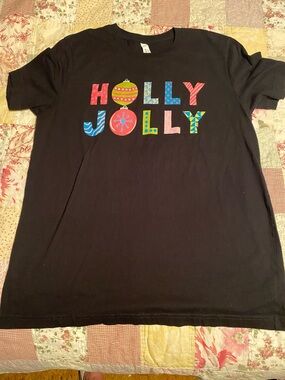 Bella Canvas Holly Jolly Graphic Tee - Black Large